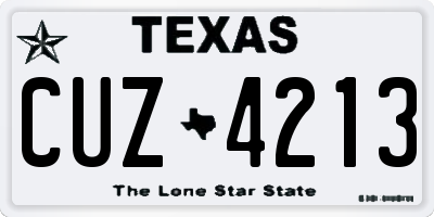 TX license plate CUZ4213