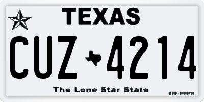 TX license plate CUZ4214