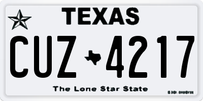 TX license plate CUZ4217