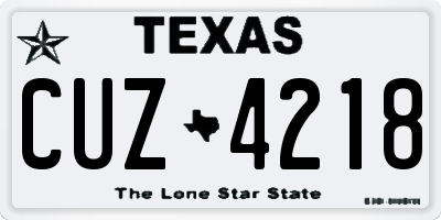 TX license plate CUZ4218