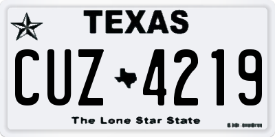 TX license plate CUZ4219