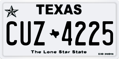 TX license plate CUZ4225