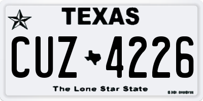 TX license plate CUZ4226