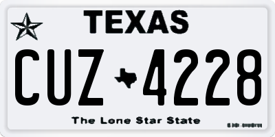TX license plate CUZ4228