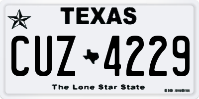 TX license plate CUZ4229