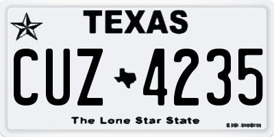 TX license plate CUZ4235
