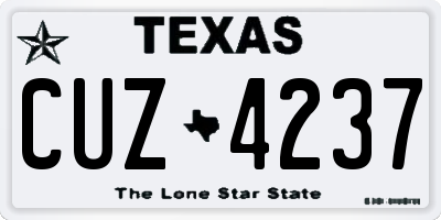 TX license plate CUZ4237