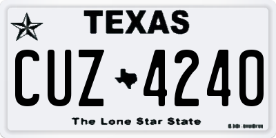 TX license plate CUZ4240