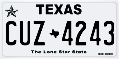TX license plate CUZ4243