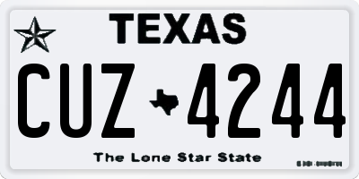 TX license plate CUZ4244
