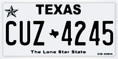 TX license plate CUZ4245