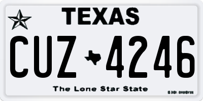 TX license plate CUZ4246
