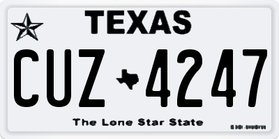 TX license plate CUZ4247