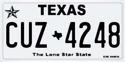 TX license plate CUZ4248