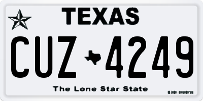 TX license plate CUZ4249