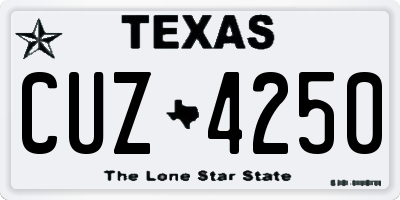 TX license plate CUZ4250