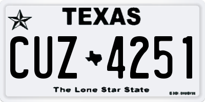 TX license plate CUZ4251