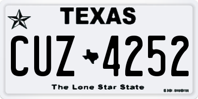 TX license plate CUZ4252
