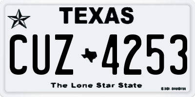 TX license plate CUZ4253