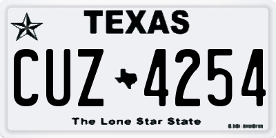 TX license plate CUZ4254