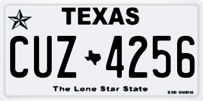 TX license plate CUZ4256