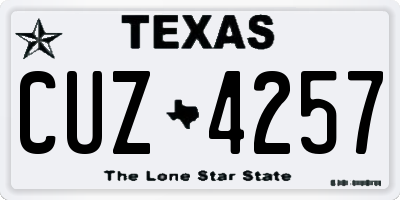 TX license plate CUZ4257