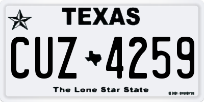TX license plate CUZ4259