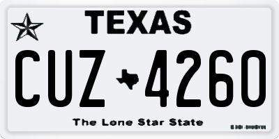 TX license plate CUZ4260