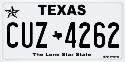 TX license plate CUZ4262