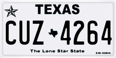 TX license plate CUZ4264