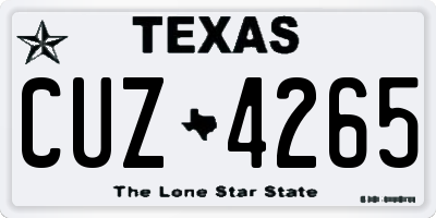 TX license plate CUZ4265
