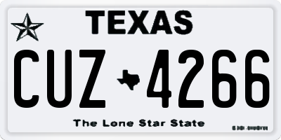 TX license plate CUZ4266