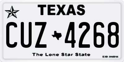 TX license plate CUZ4268