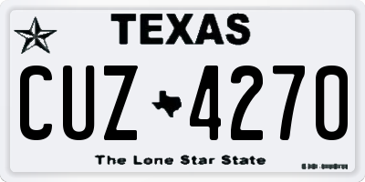 TX license plate CUZ4270