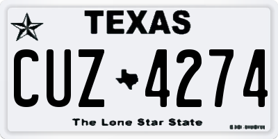 TX license plate CUZ4274