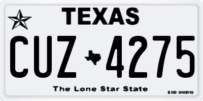 TX license plate CUZ4275