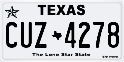 TX license plate CUZ4278