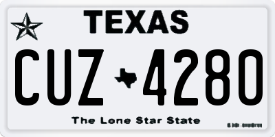 TX license plate CUZ4280