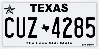 TX license plate CUZ4285
