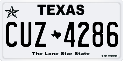 TX license plate CUZ4286