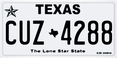 TX license plate CUZ4288