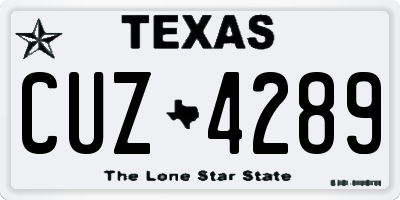 TX license plate CUZ4289