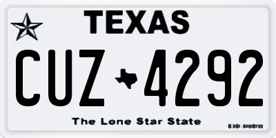 TX license plate CUZ4292