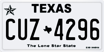 TX license plate CUZ4296