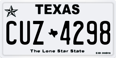 TX license plate CUZ4298