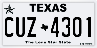 TX license plate CUZ4301