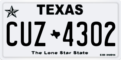 TX license plate CUZ4302