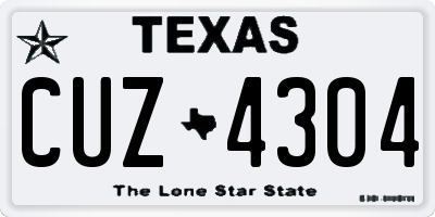 TX license plate CUZ4304