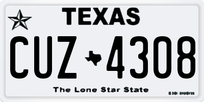 TX license plate CUZ4308