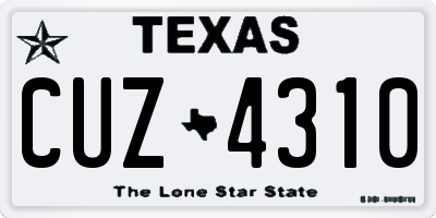 TX license plate CUZ4310